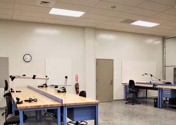Workspaces in an Auto Shop Under Construction on Camp Blaz