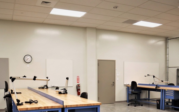 Workspaces in an Auto Shop Under Construction on Camp Blaz