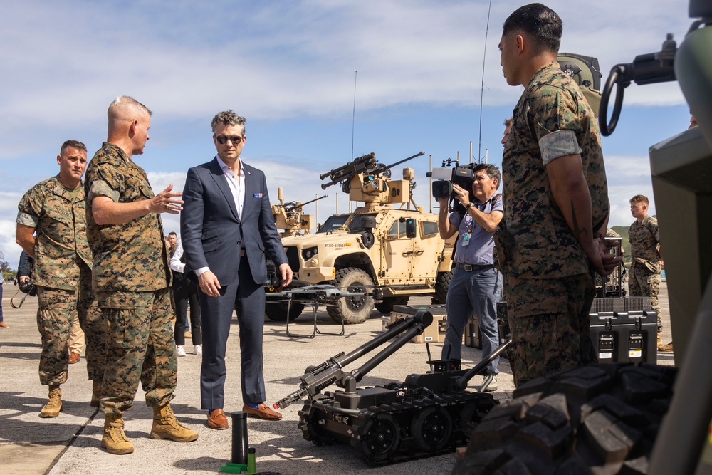 U.S. Secretary of Defense Pete Hegseth Visits Marine Corps Base Hawaii