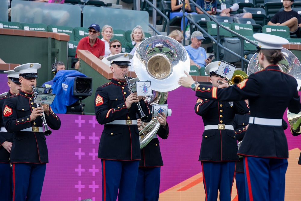 1st MARDIV Band performs at Indian Wells Tennis Garden