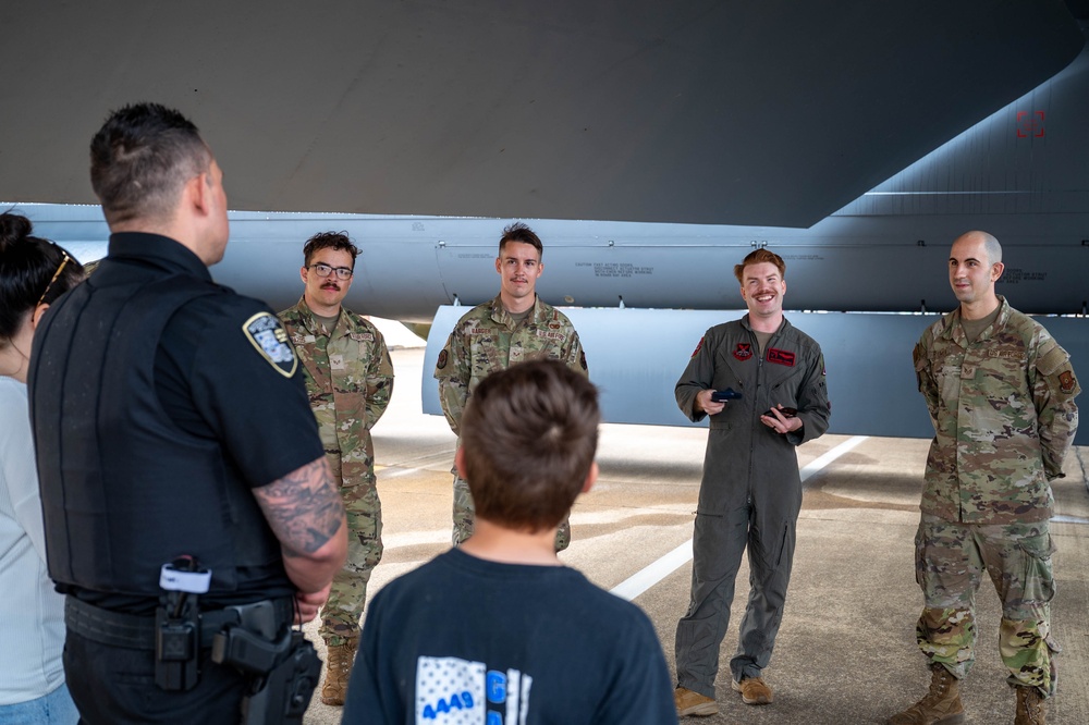 Bossier Police Officer Kenny Gallon Tours a B-52