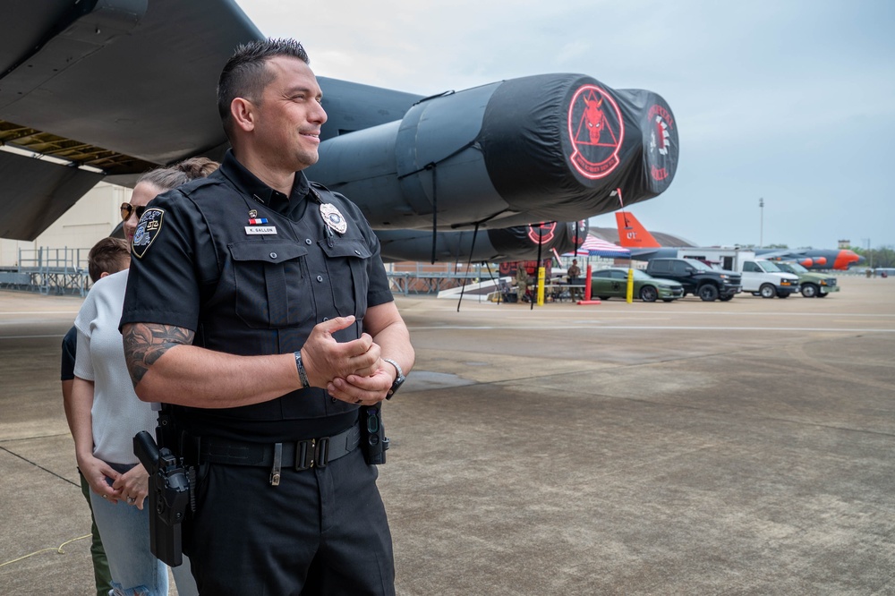 Bossier Police Officer Kenny Gallon Tours a B-52