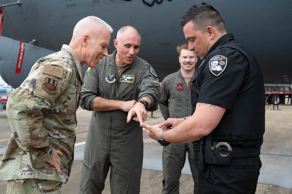 Bossier Police Officer Kenny Gallon Tours a B-52