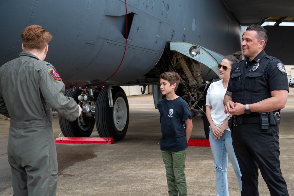 Bossier Police Officer Kenny Gallon Tours a B-52