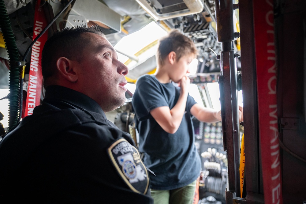 Bossier Police Officer Kenny Gallon Tours a B-52