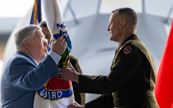 West Virginia governor presides over the assumption of command ceremony for the Adjutant General of the West Virginia National Guard