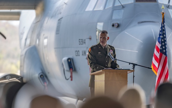 West Virginia governor presides over the assumption of command ceremony for the Adjutant General of the West Virginia National Guard