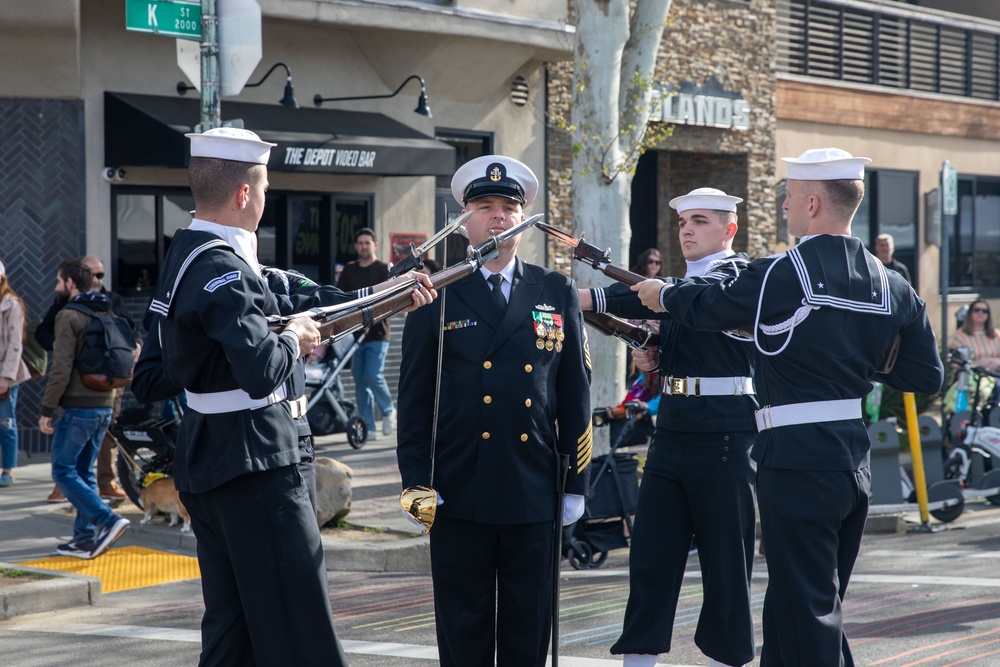 U.S. Navy Ceremonial Guard performs at Sacramento Farmers Market
