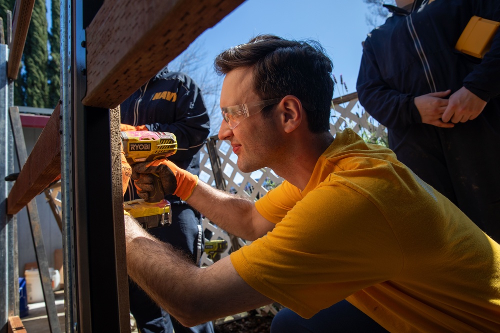 Sailors participate in the Rebuild Sacramento program