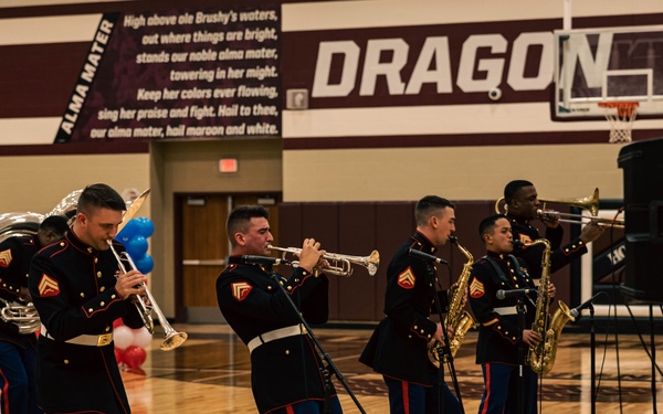 Marine Band San Diego’s Brass Band Performs at Round Rock HS