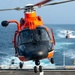 U.S. Coast Guard Cutter Kimball conducts small boat pursuit training and flight operations