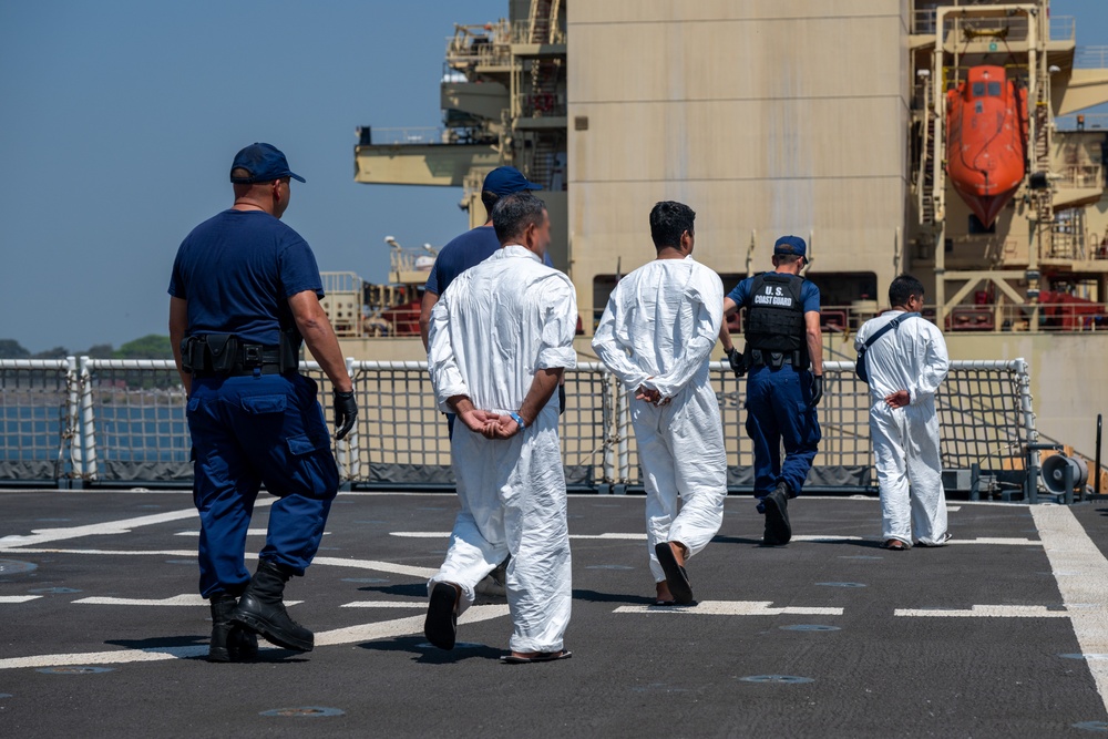 U.S. Coast Guard Cutter Kimball saves marine life, transfers detainees, and stops for fuel in Puerto Quetzal, Guatemala