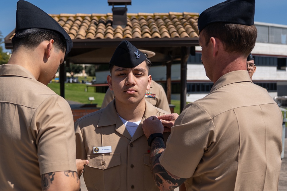HM3 Kevin Hernandez promotion ceremony to Hospital Corpsman Third Class.