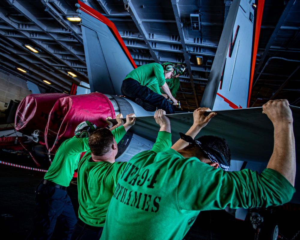 Nimitz Sailors Perform Maintenance on a Refueling System
