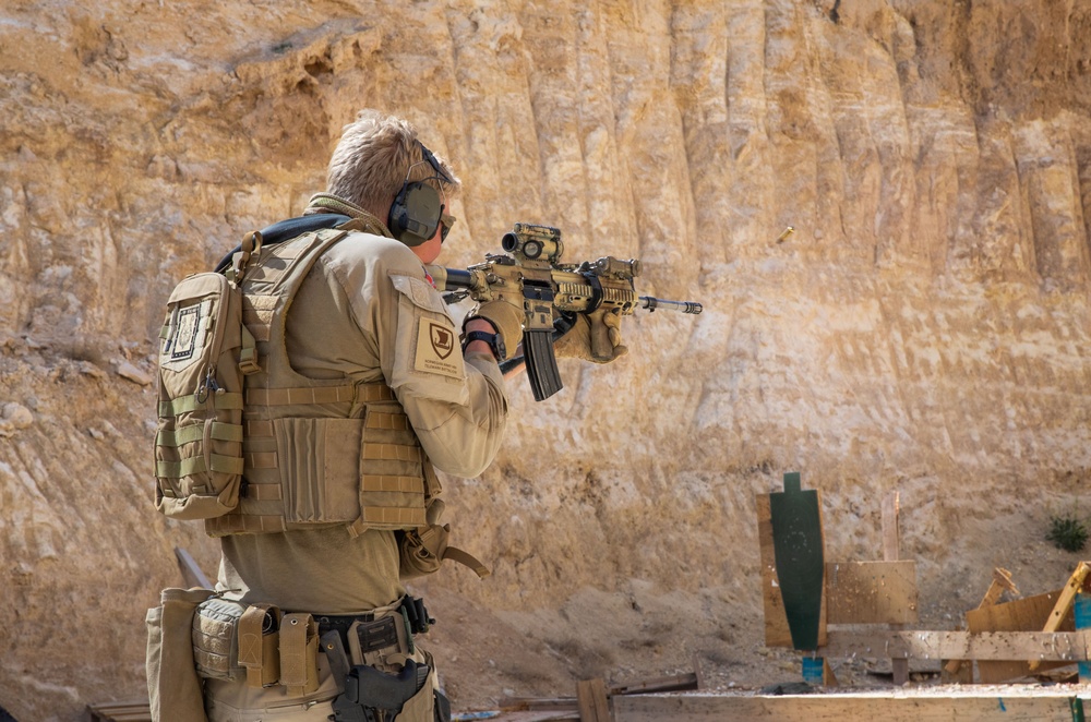 Coalition Members Conduct Weapons Training at Al Asad Air Base