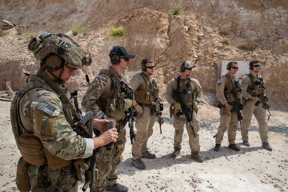 Coalition Members Conduct Weapons Training at Al Asad Air Base