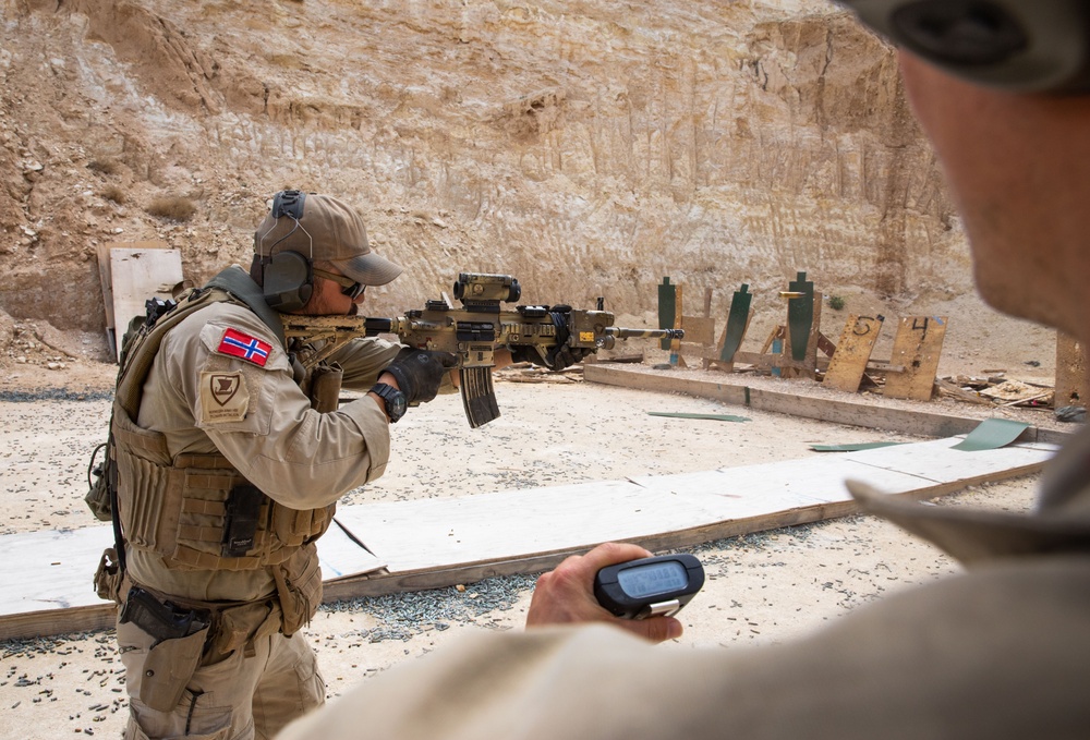 Coalition Members Conduct Weapons Training at Al Asad Air Base