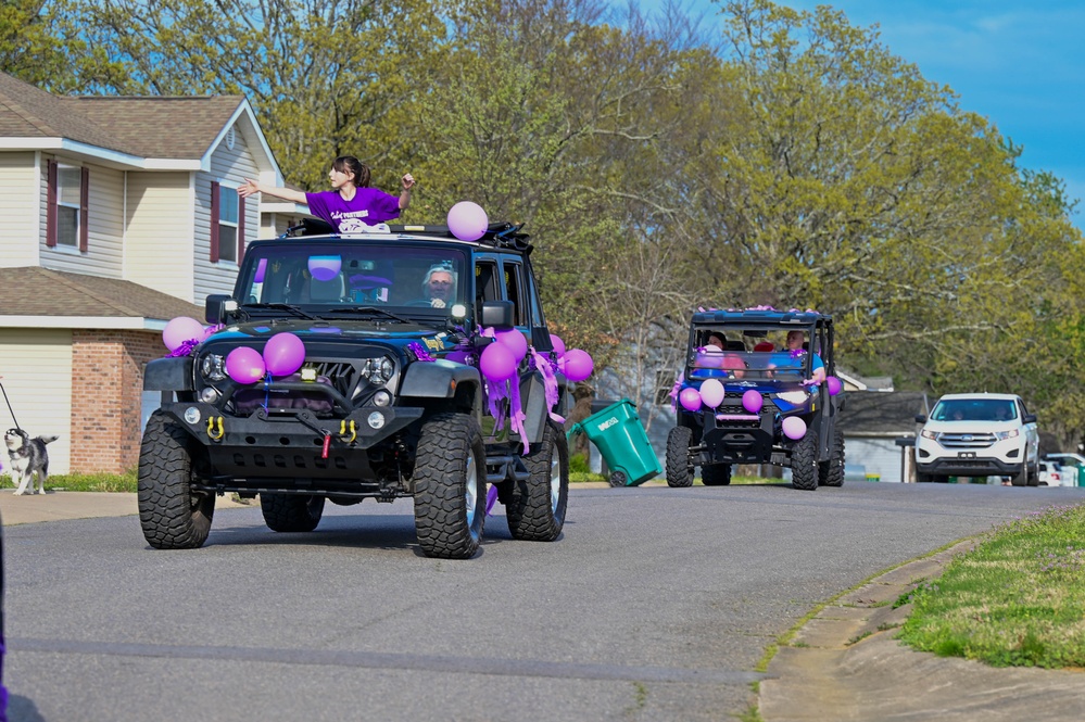 Team Little Rock kicks off Month of the Military Child with Purple Up parade