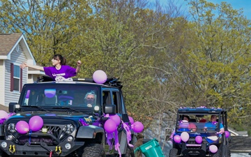 Team Little Rock kicks off Month of the Military Child with Purple Up parade