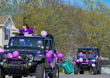 Team Little Rock kicks off Month of the Military Child with Purple Up parade