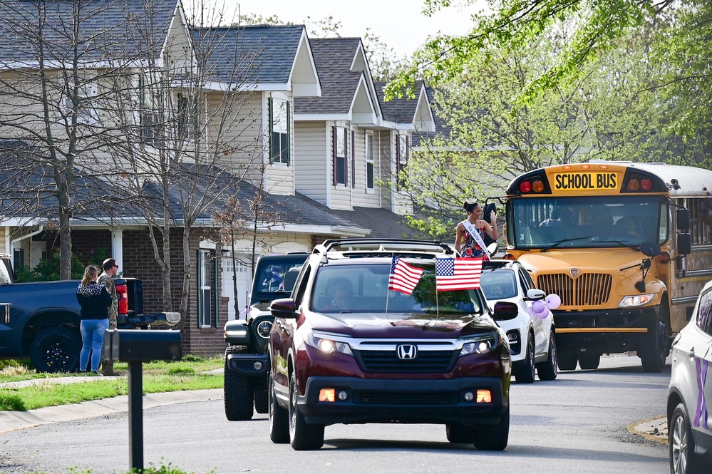 Team Little Rock kicks off Month of the Military Child with Purple Up parade