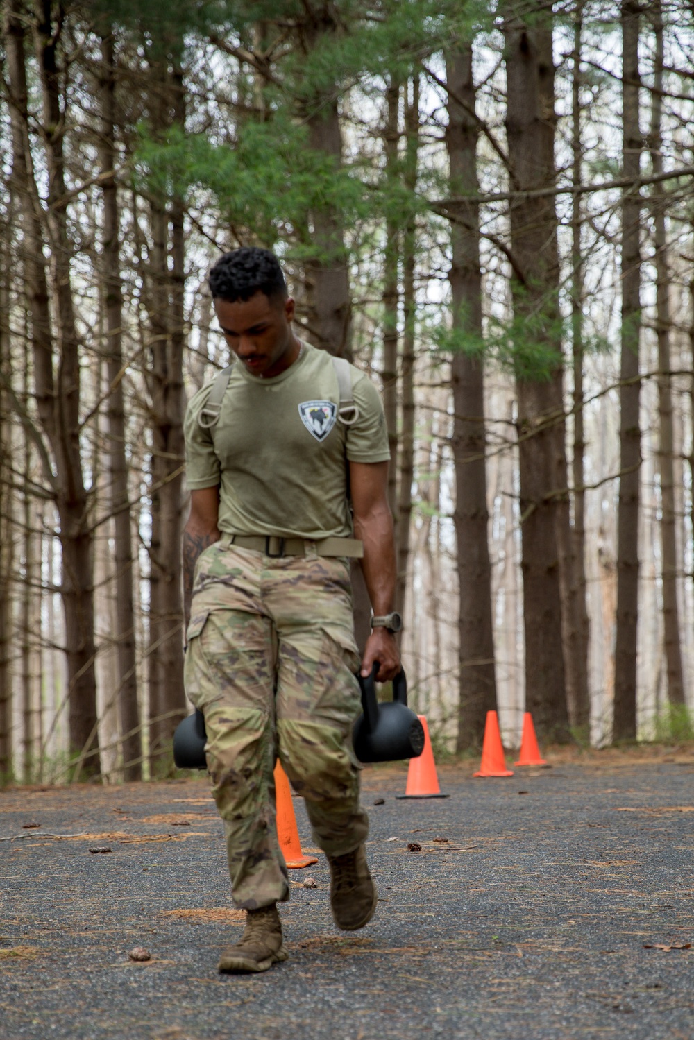 Soldier Carries Kettlebells