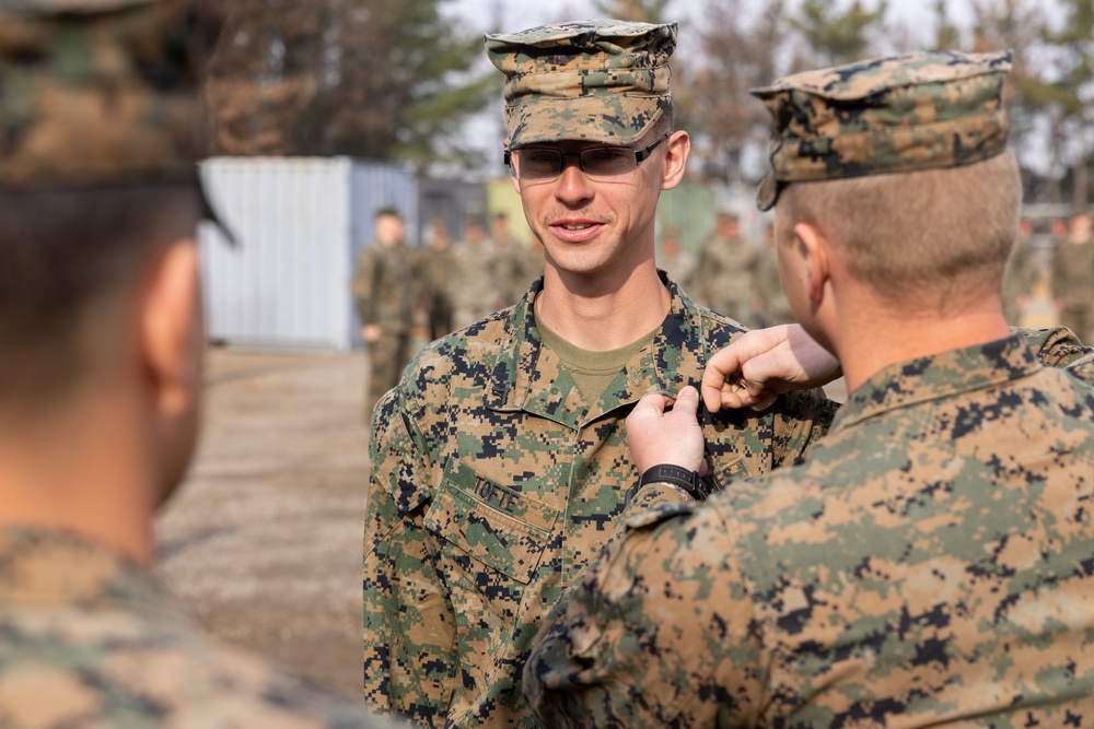 Cpl. Richard Tofte Promotion Ceremony during KMEP 25.1