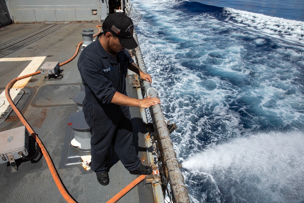 Wayne E. Meyer Sailors Test Damage Control Equipment Wayne E. Meyer Sailors Test Damage Control Equipment