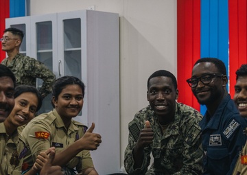 Sailors and Marines from USS Comstock Visit American Corner Visakhapatnam during Tiger Triumph 2025