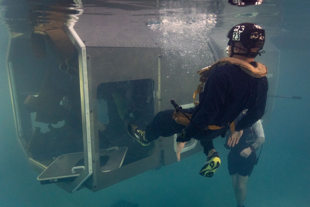 Marines conduct Underwater Egress Training during MRC
