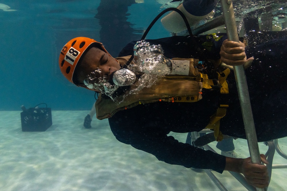 Marines conduct Underwater Egress Training during MRC