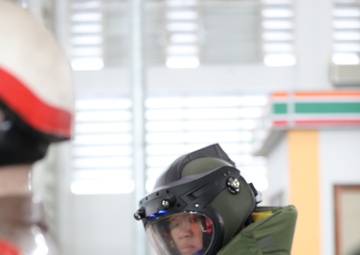 US Army Soldiers and Military Working Dogs Perform Explosive Ordnance Disposal Training during Hanuman Guardian 25