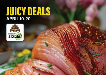 ‘DELICIOUS DEALS’: Commissary patrons can use their benefit to save on their holiday hams, April 10-20, while supplies last