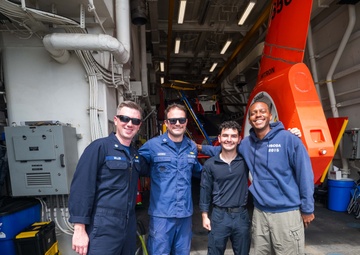 U.S. Coast Guard Cutter Kimball conducts at-sea transfer with U.S. Coast Guard Cutter Forward
