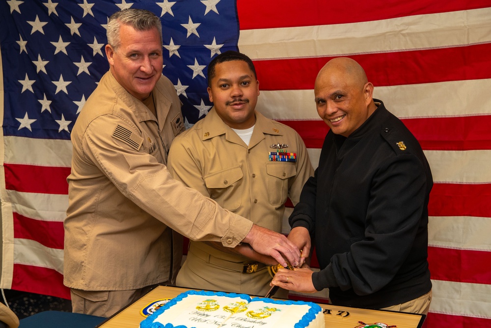 Tripoli Chief Petty Officers Celebrate the Mess’s 132nd Birthday