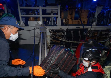 U.S. Coast Guard Cutter Kimball recovers jettisoned cocaine bales in Eastern Pacific Ocean