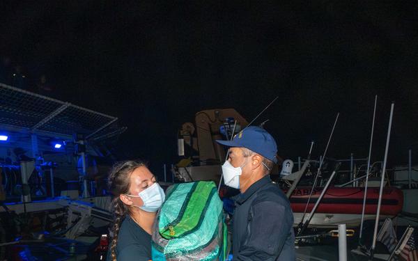 U.S. Coast Guard Cutter Kimball recovers jettisoned cocaine bales in Eastern Pacific Ocean