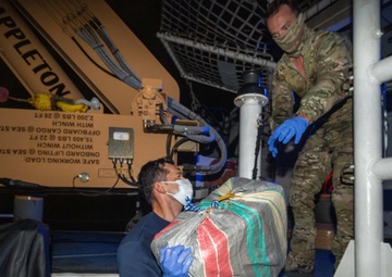 U.S. Coast Guard Cutter Kimball recovers jettisoned cocaine bales in Eastern Pacific Ocean