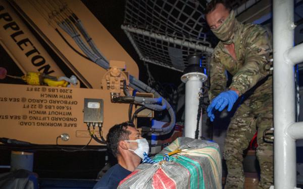 U.S. Coast Guard Cutter Kimball recovers jettisoned cocaine bales in Eastern Pacific Ocean