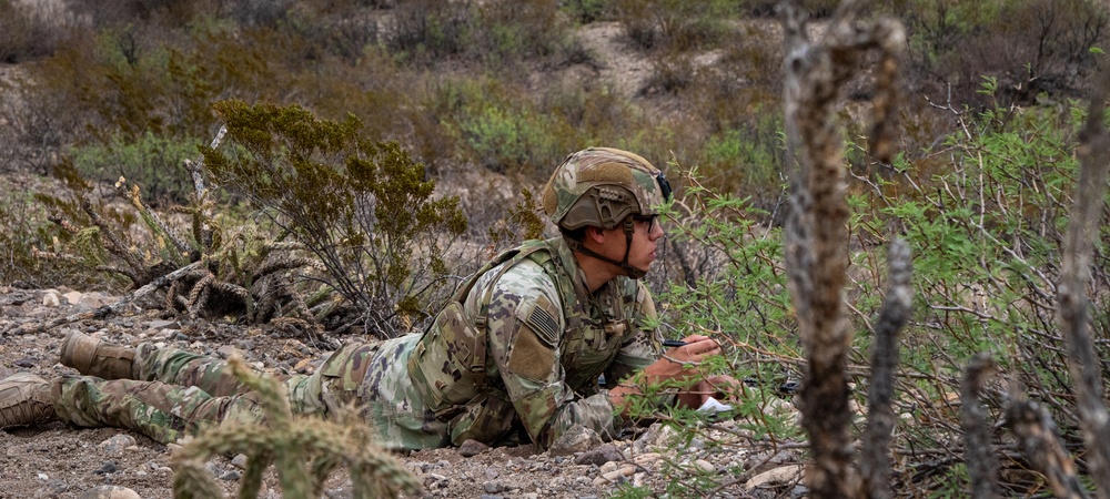 U.S. Soldiers conduct a squad level reconnaissance patrol along the southern border