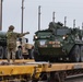 U.S. Soldiers offload approximately Stryker armored vehicles