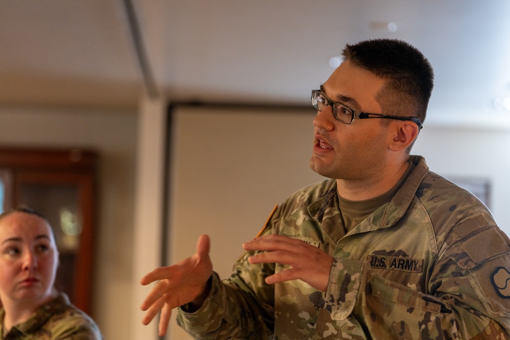 Col. Brian T. Donahue, commander of the U.S. Army Materiel Support Command – Korea, conducted a Leader Professional Development (LPD) session on Apr. 4. Tailored for Captains and Lieutenants of MSC-K, the session focused on career planning.