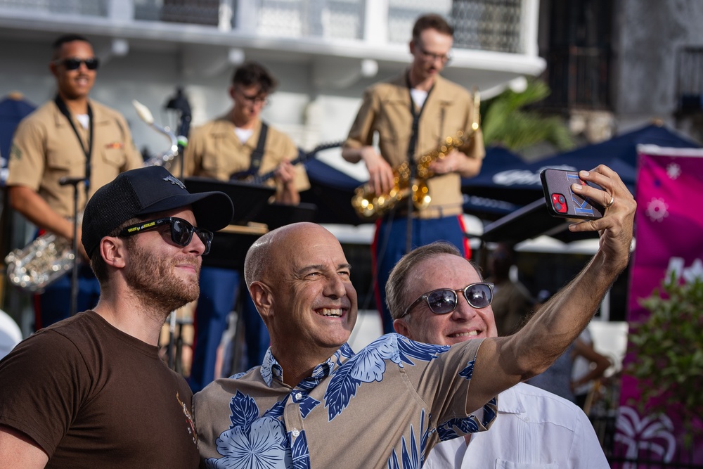 MFR Band Performs at the Plaza Catedral in Casco Antiguo, Panama