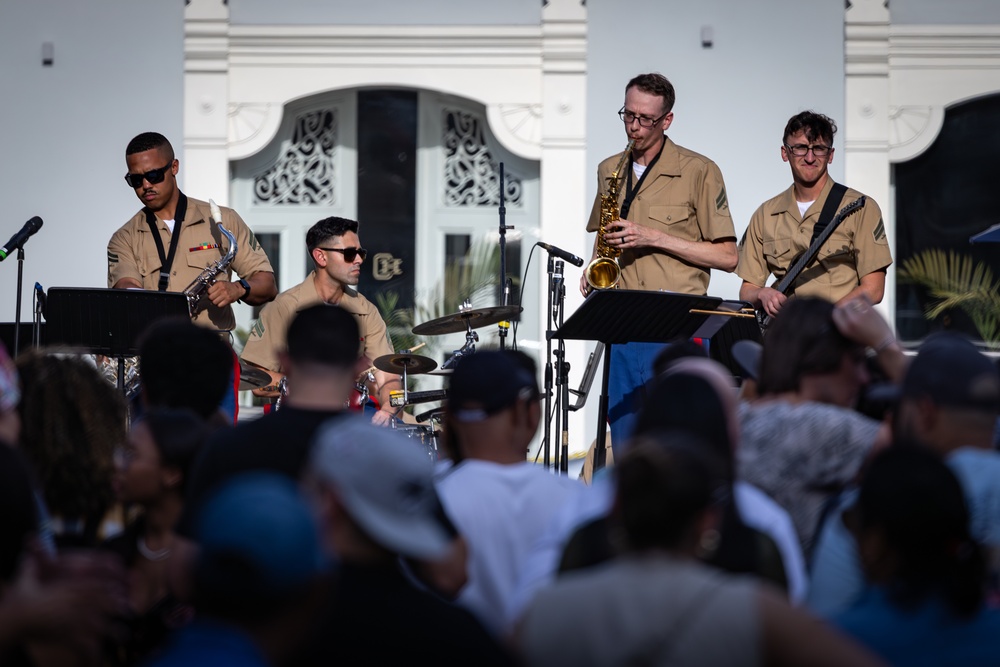 MFR Band Performs at the Plaza Catedral in Casco Antiguo, Panama