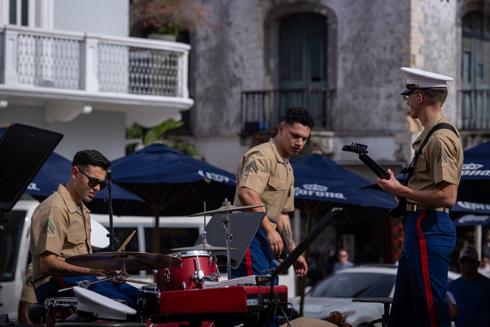 MFR Band Performs at the Plaza Catedral in Casco Antiguo, Panama