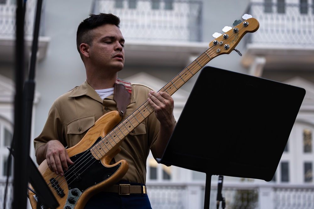 MFR Band Performs at the Plaza Catedral in Casco Antiguo, Panama