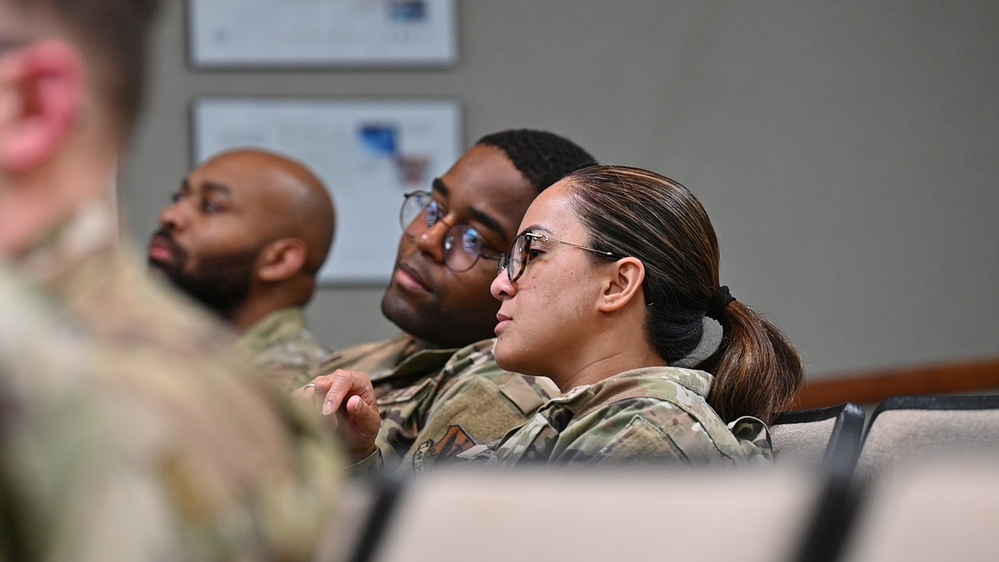 Airmen Listen to Brigadier General Hartley Deliver Warrior Ethos Message