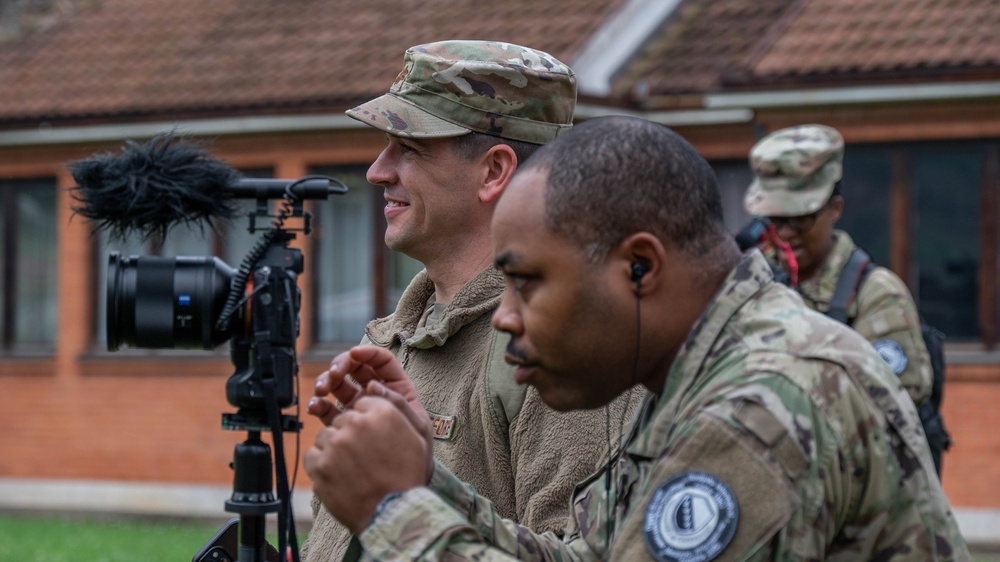 MDNG public affairs team interview Maryland National Guardsmen in Zenica, BiH