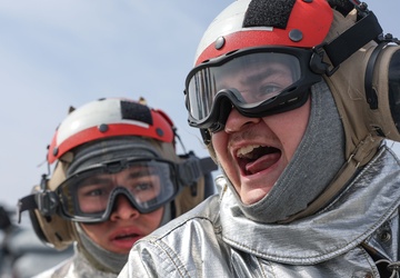 ATT Drill on Iwo Jima Flight deck