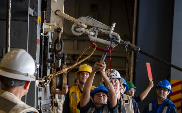 Nimitz Sailor Detaches Pelican Hook Concluding A Replenishment-at-Sea